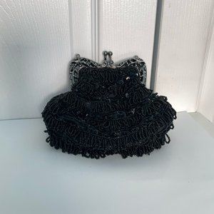 Black Beaded Clutch